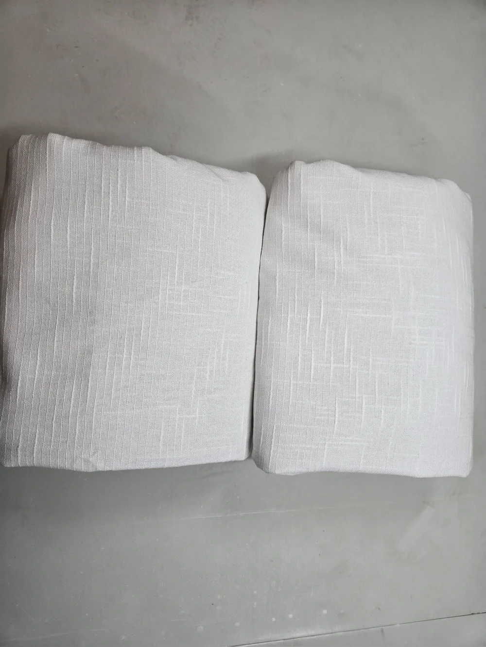 QUINCE Set Of 2 48x84 Cotton Slub Blackout Curtains White 0750